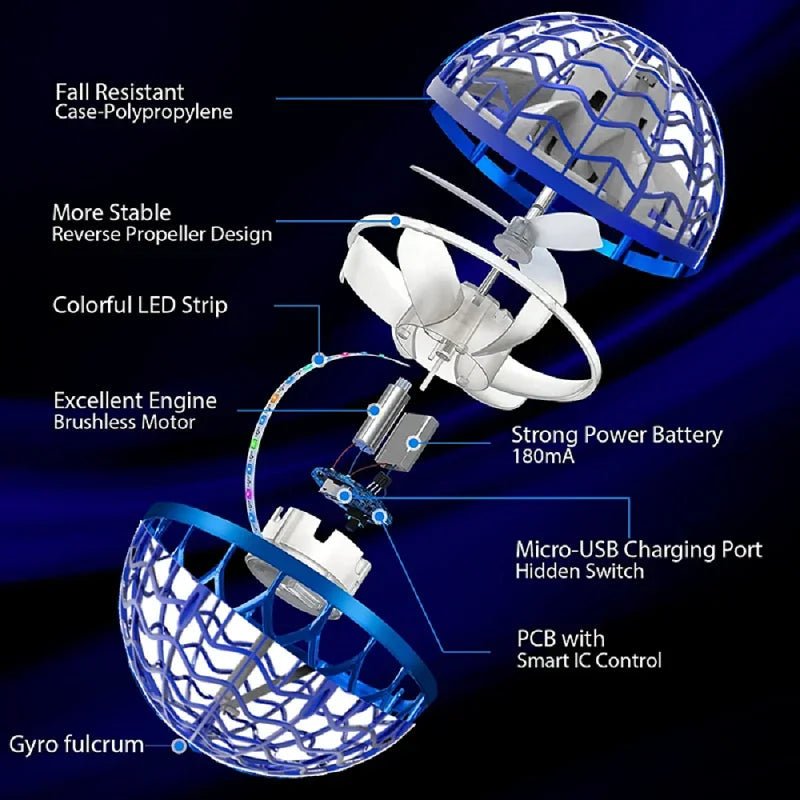 Flying Gyroscope with LED Lights, Hover Ball Flying Orb Toy – image 8