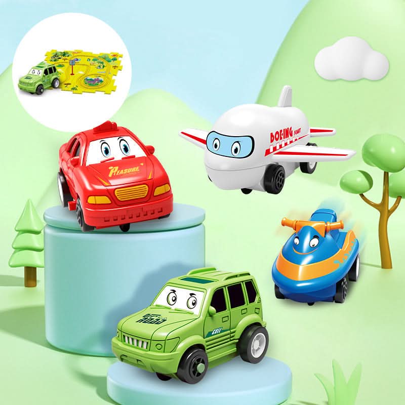 Race Track Puzzle Set for Kids with Battery Vehicle, Educational Toys