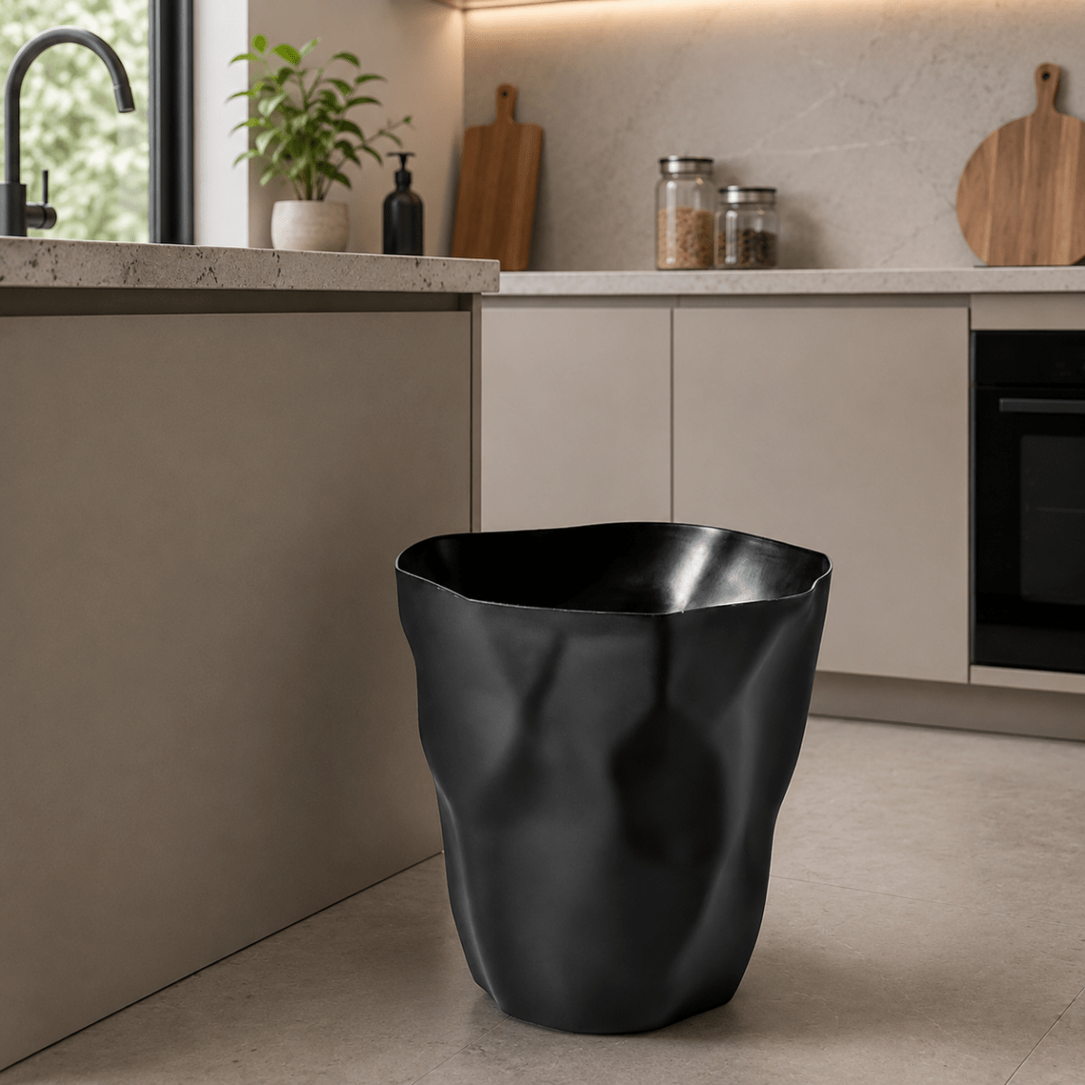 Kitchen Bin with Minimalist Design, Small Bathroom Bin for Office and Living Room