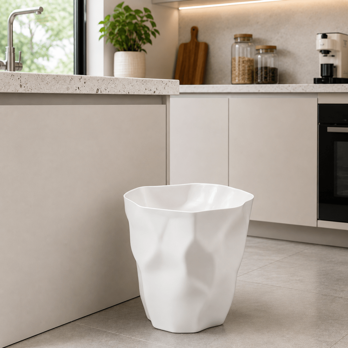 Kitchen Bin with Minimalist Design, Small Bathroom Bin for Office and Living Room, Modern Bedroom Bin