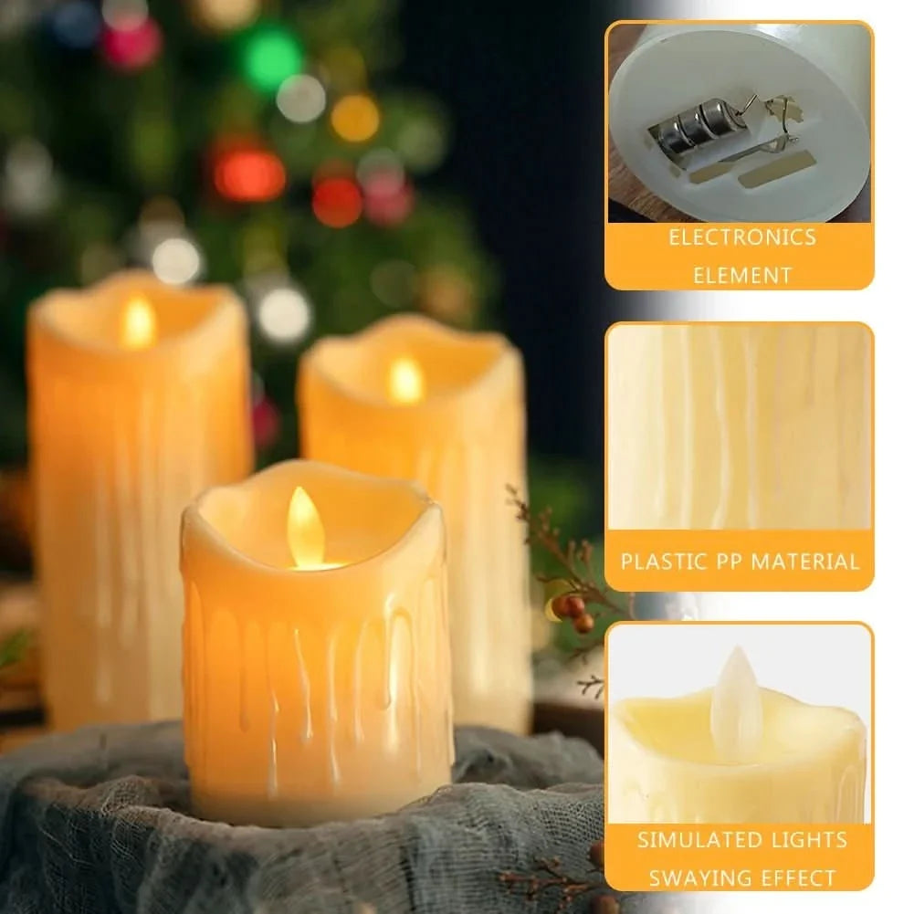 LED Candles, Battery Candles in Ivory White, Flameless Fake Candles for Wedding and Christmas Decoration_02