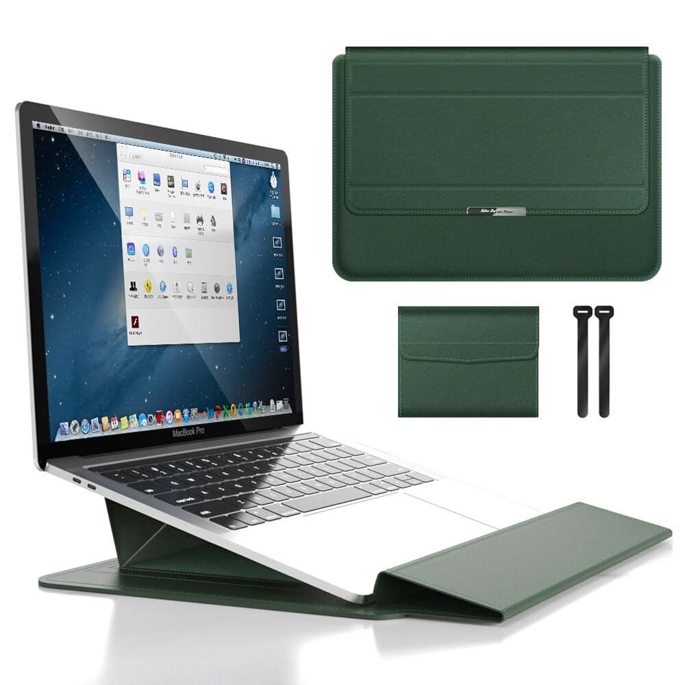 Laptop Sleeve, PU Leather Cover with Wrist Rest and Laptop Stand – image 11