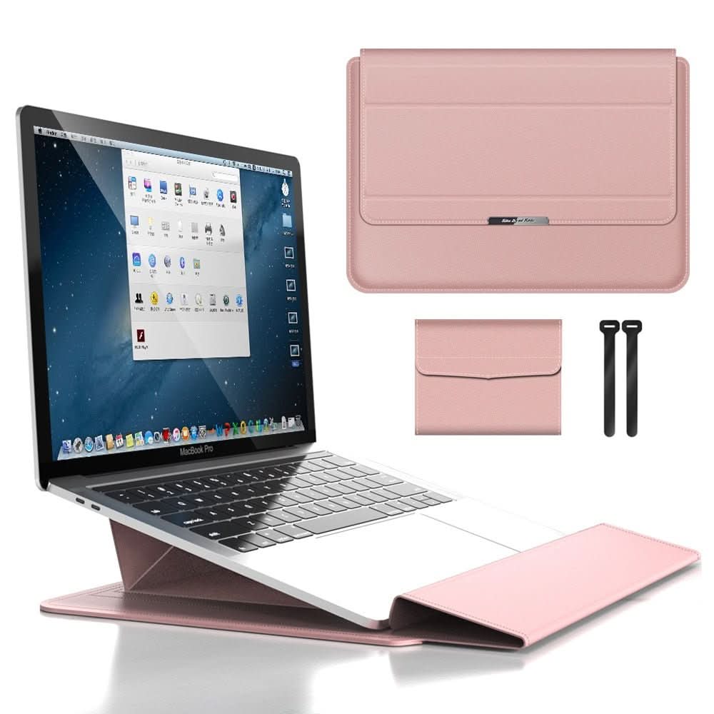 Laptop Sleeve, PU Leather Cover with Wrist Rest and Laptop Stand – image 13