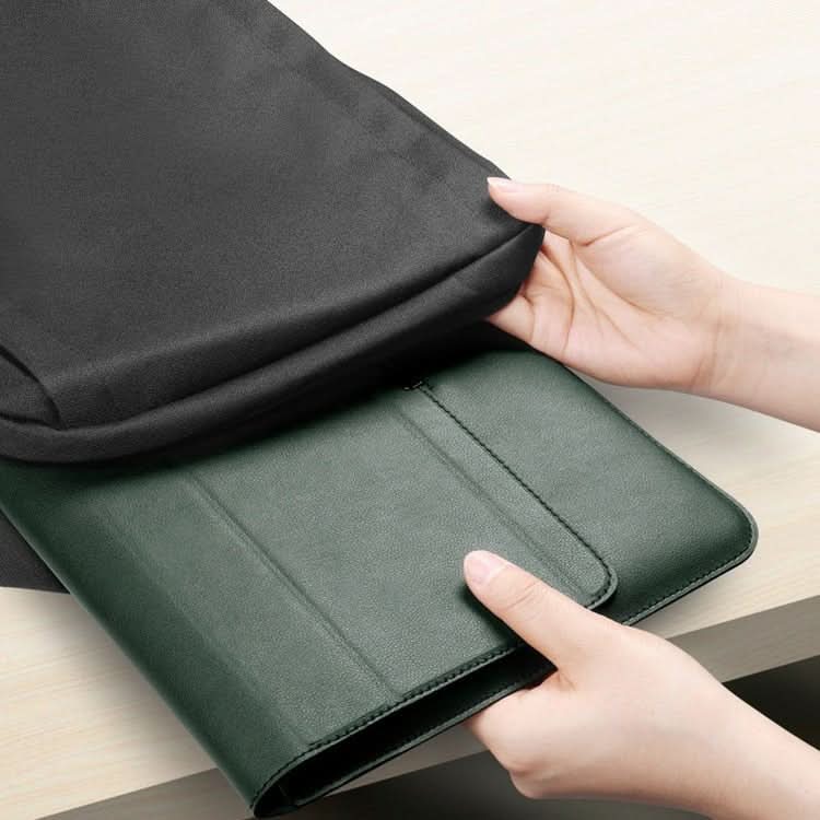 Laptop Sleeve, PU Leather Cover with Wrist Rest and Laptop Stand