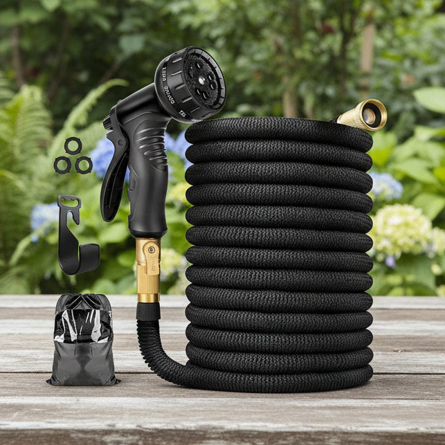 Garden Hose Pipe, Expandable Garden Hose with Spray Head, Expandable Hosepipe Up to 30 m, Kink Free Flexible Hose_00
