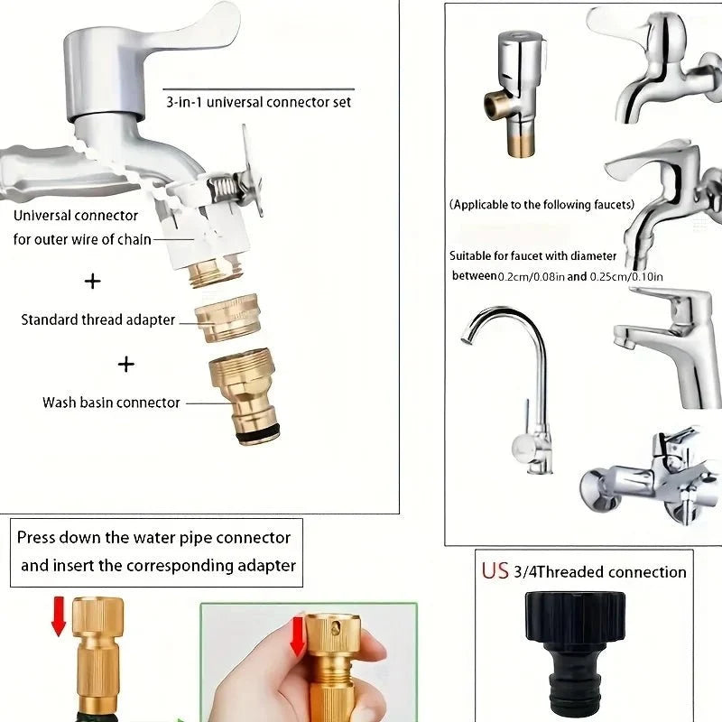 Expandable Hose Pipe with Spray Gun, 15 m Expanding Garden Hose for Car Washing, Flexible Hosepipe with Storage Bag_05