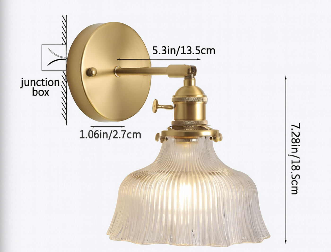 FloraBrass | Elegant Vintage Green Glass Wall Light Fixture 7