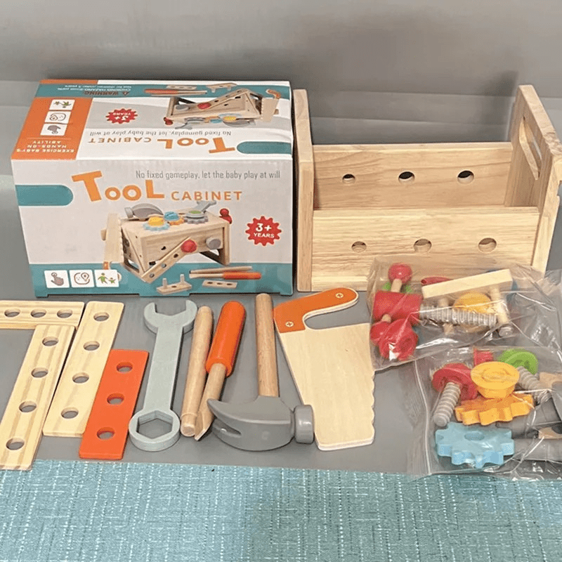 Kids Wooden Tool Kit, Montessori Toys with Toy Tools, Wooden Toys for Role Play, Builder Toys for Creative Play_11