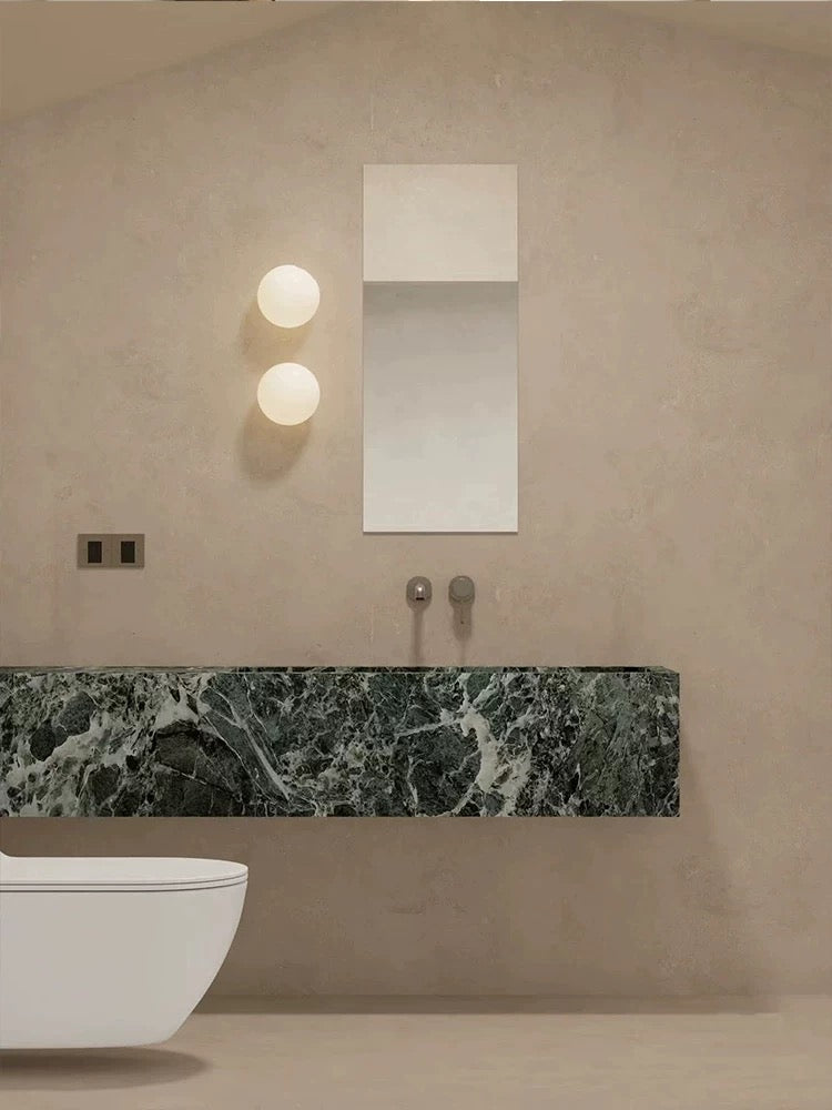 Frosted Globe Wall Sconce | Modern LED, Metal Base, Two Sizes 2