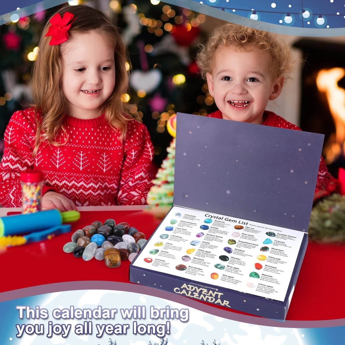 Kids Advent Calendar with 24 Gemstone Dig Blocks, Christmas Countdown, Stem Toys and Stocking Filler_01