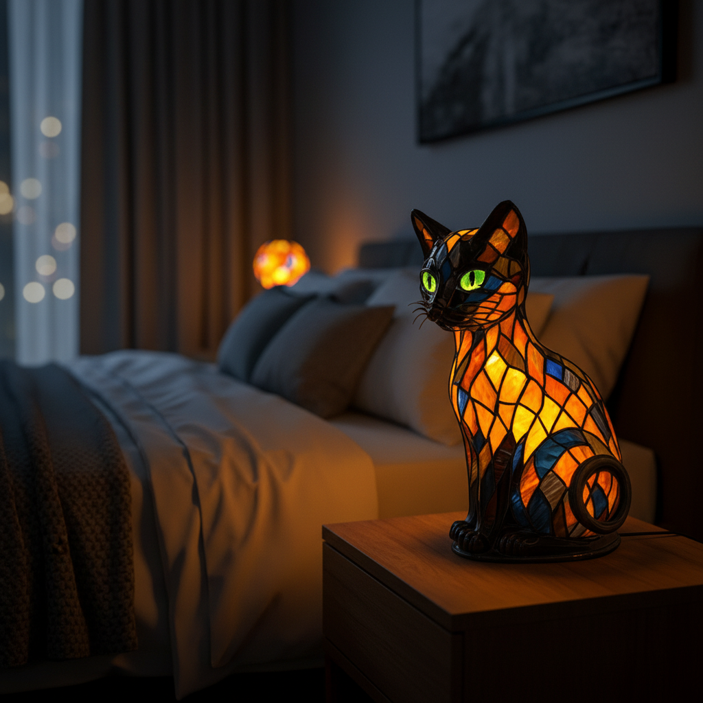 Cat Night Light, Rechargeable Childrens Night Light, Silicone Touch Lamp for Bedroom, Gift for Cat Lovers_03