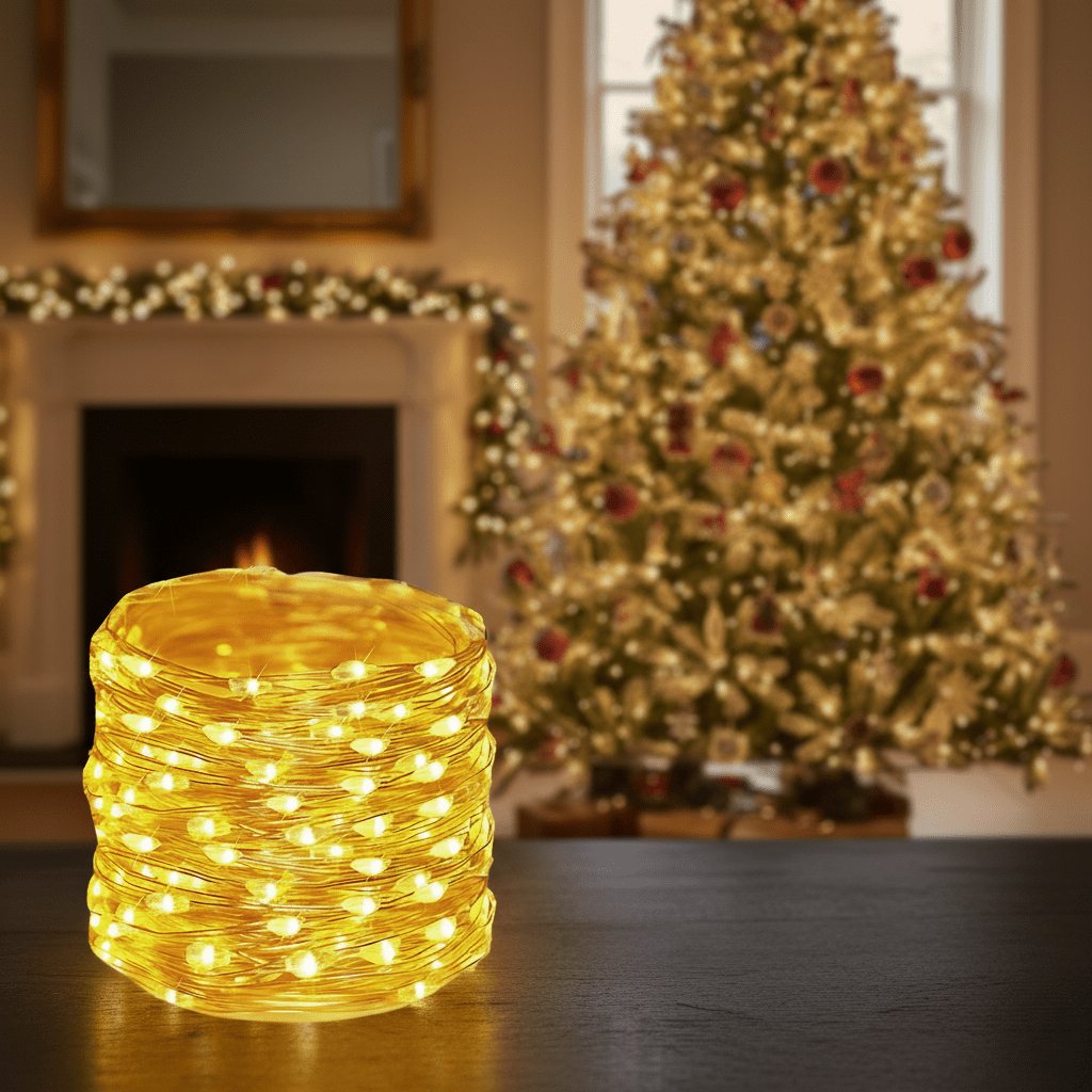 Christmas Lights Outdoor, Warm White Copper Wire Fairy Lights, IP65 Outdoor String Lights for Garden and Balcony_00