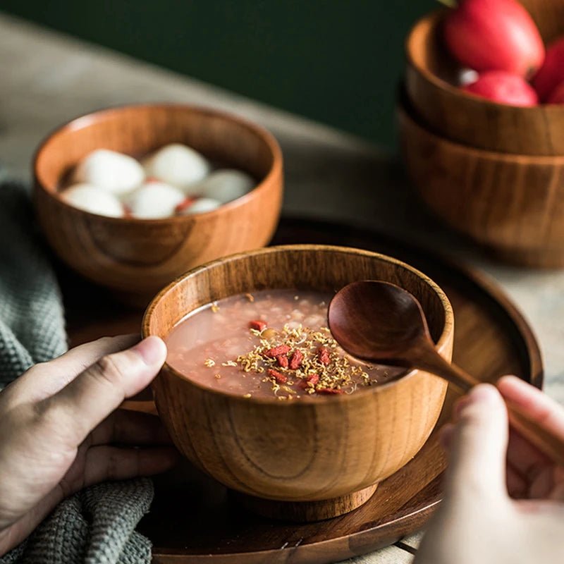 Wooden Rice Bowls, Eco Friendly Wooden Salad Bowl – image 5