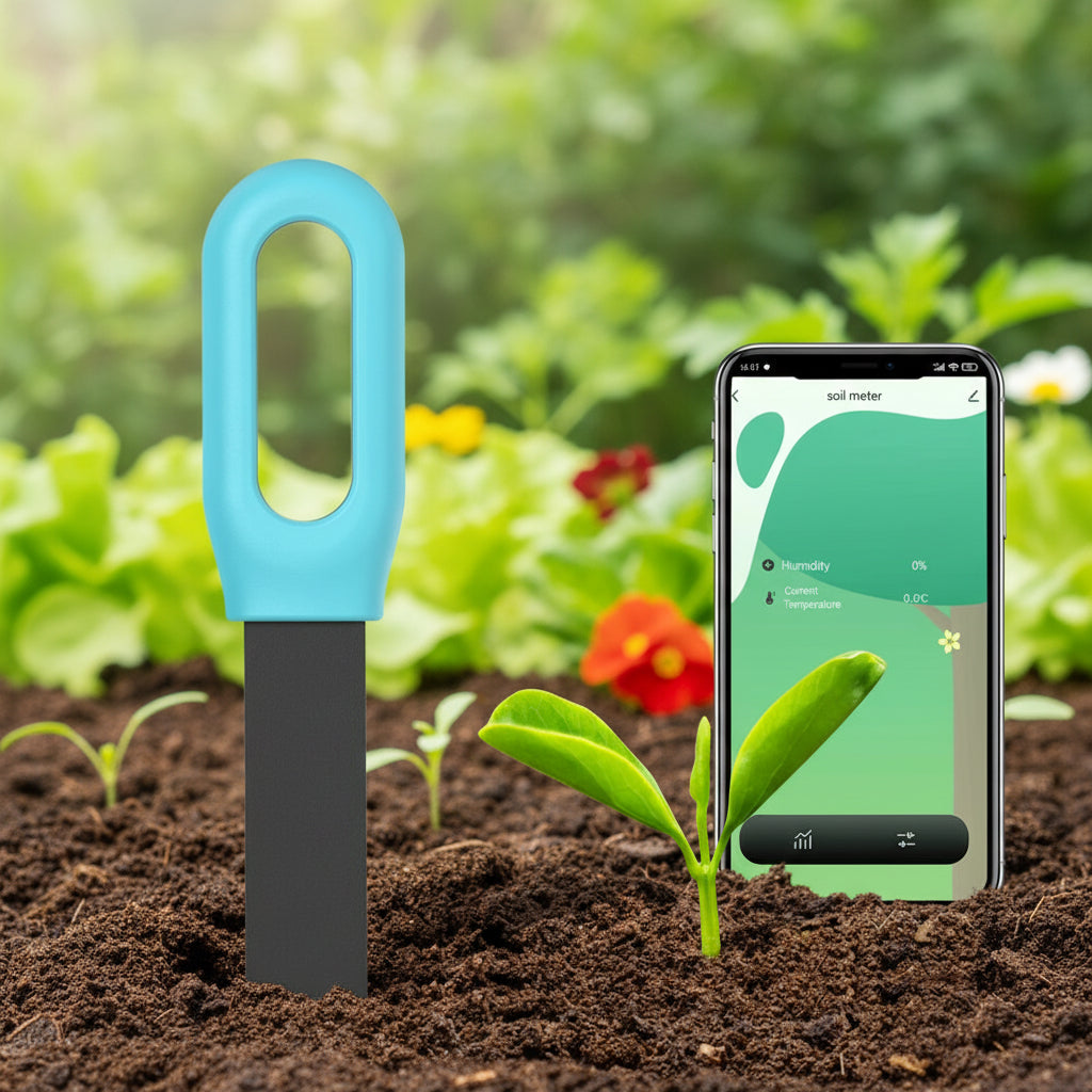 Soil Tester with App, Bluetooth Soil Moisture Sensor, Plant Moisture Meter for Houseplants, Gardening Accessories