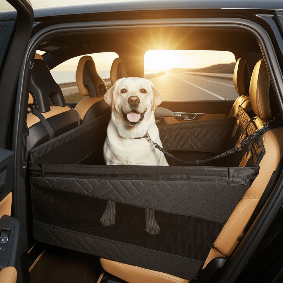 Dog Car Seat Cover with Reinforced Sides, Waterproof Car Seat Cover for Dogs, Car Pet Protector with Non Slip Bottom_00