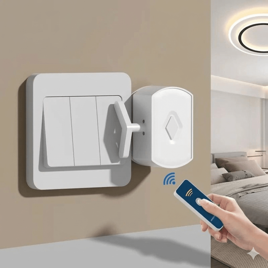 Smart Light Switch Wireless, Remote Control Light Switch with No Wiring, Wireless Light Switches for Home and Dorm