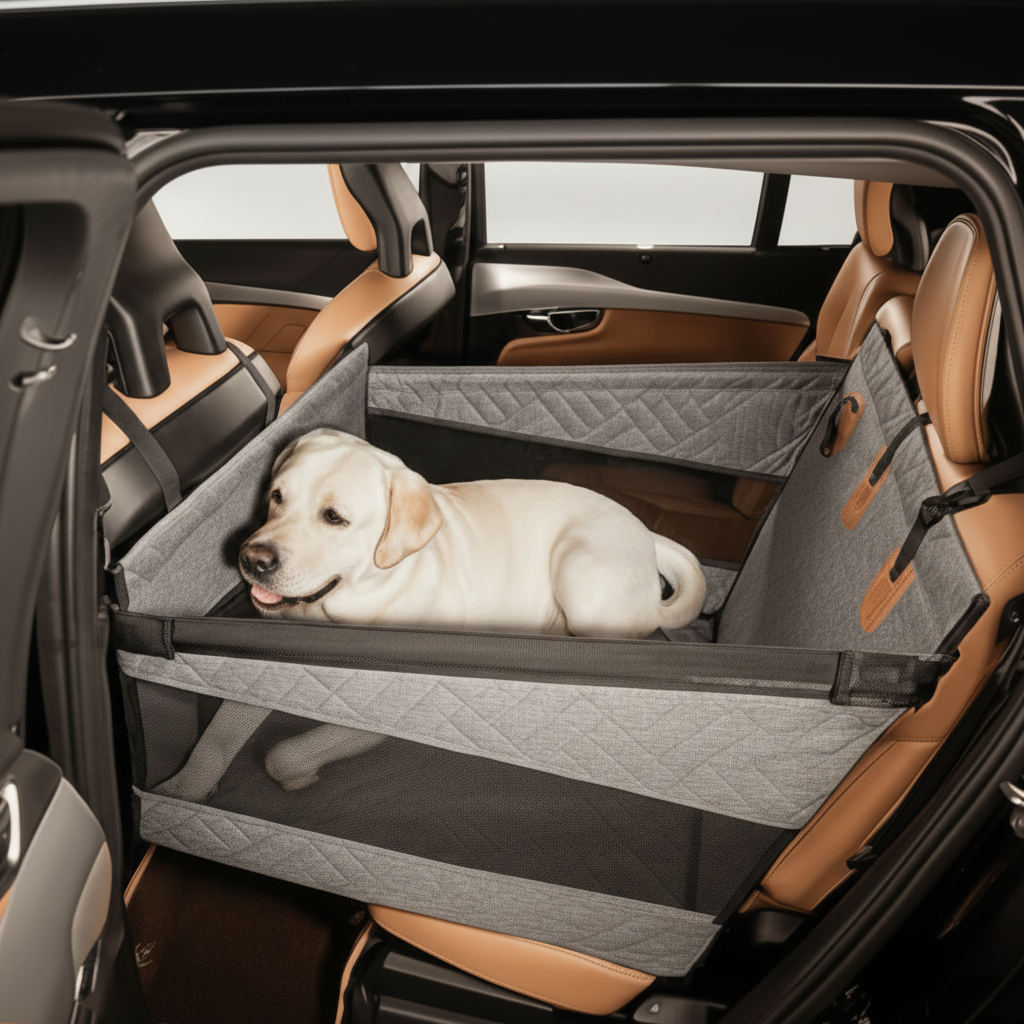 Dog Car Seat Cover with Reinforced Sides, Waterproof Car Seat Cover for Dogs, Car Pet Protector with Non Slip Bottom_03