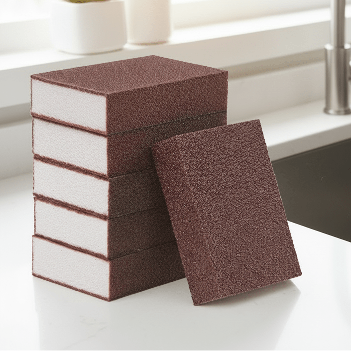 Scouring Sponges with Brush, 10 Pack Washing Up Sponges for Kitchen, Bathroom Cleaning Sponge for Grease and Stains_00