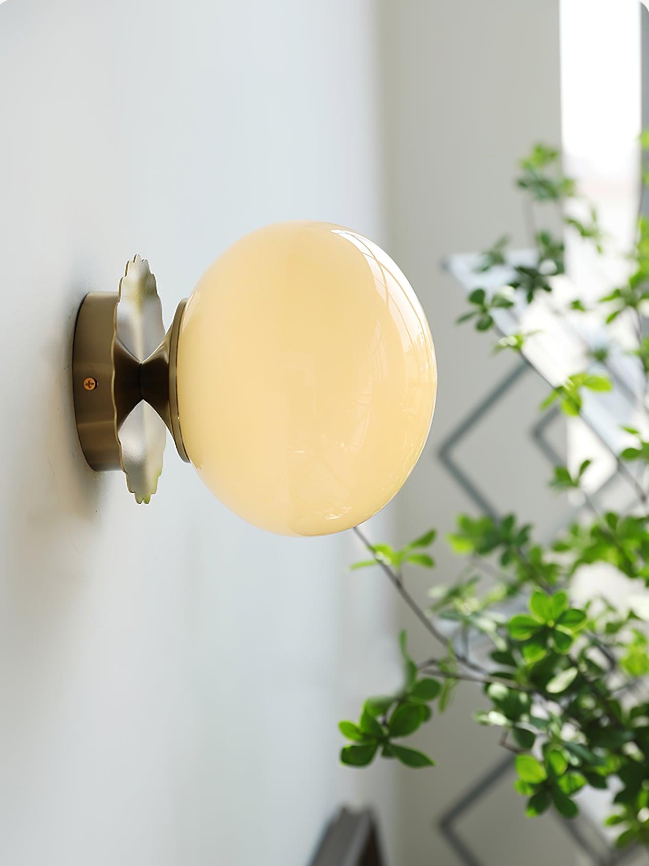 GloboBrass | Elegant Vintage Brass Globe Glass Wall Sconce 8