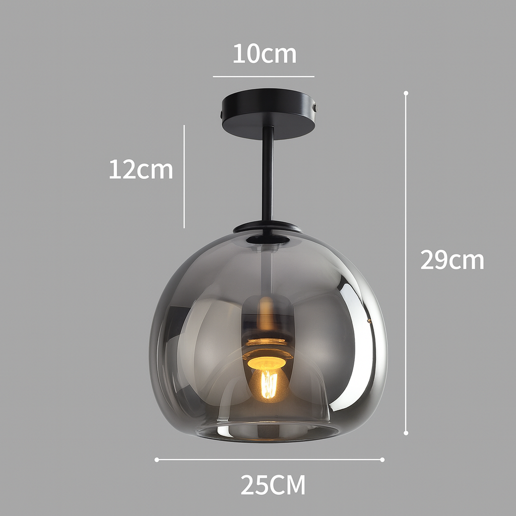 GloboNordic | Elegant Minimalist Glass Semi-Flush Ceiling Light 5