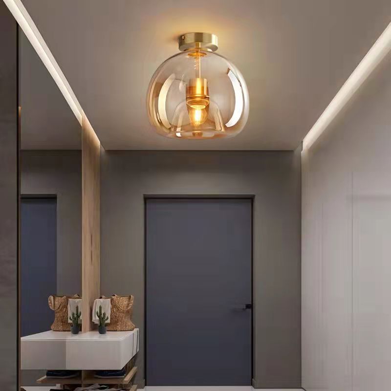 GloboNordic | Elegant Minimalist Glass Semi-Flush Ceiling Light 8
