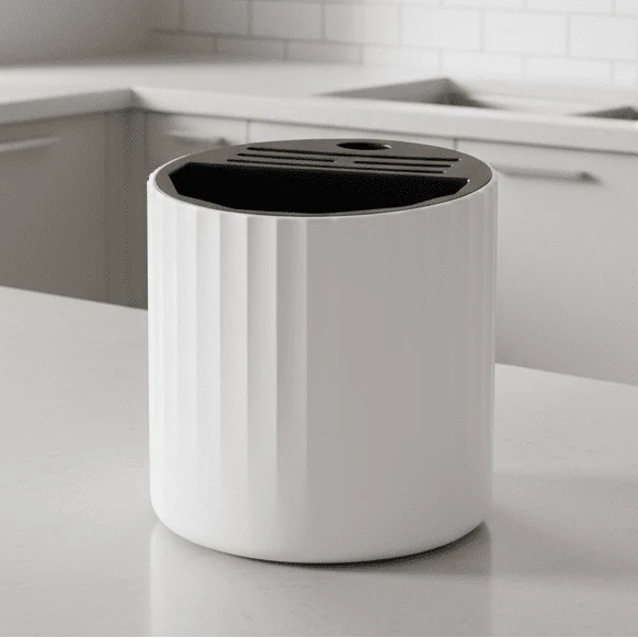 Rotating Kitchen Utensil Holder, Knife and Cutlery Holder for Worktop, Kitchen Storage Organiser for Cooking Accessories