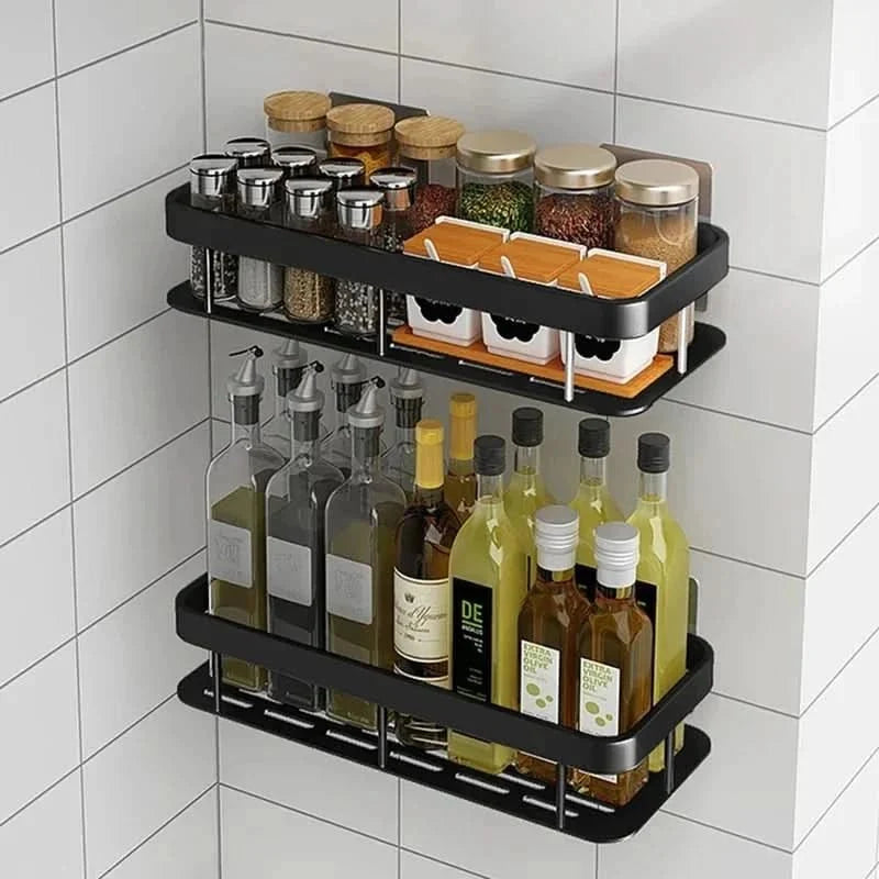 Bathroom Wall Shelf, No Drill Bathroom Shelves, Self Adhesive Stainless Steel Shelf for Shampoo and Soap_00