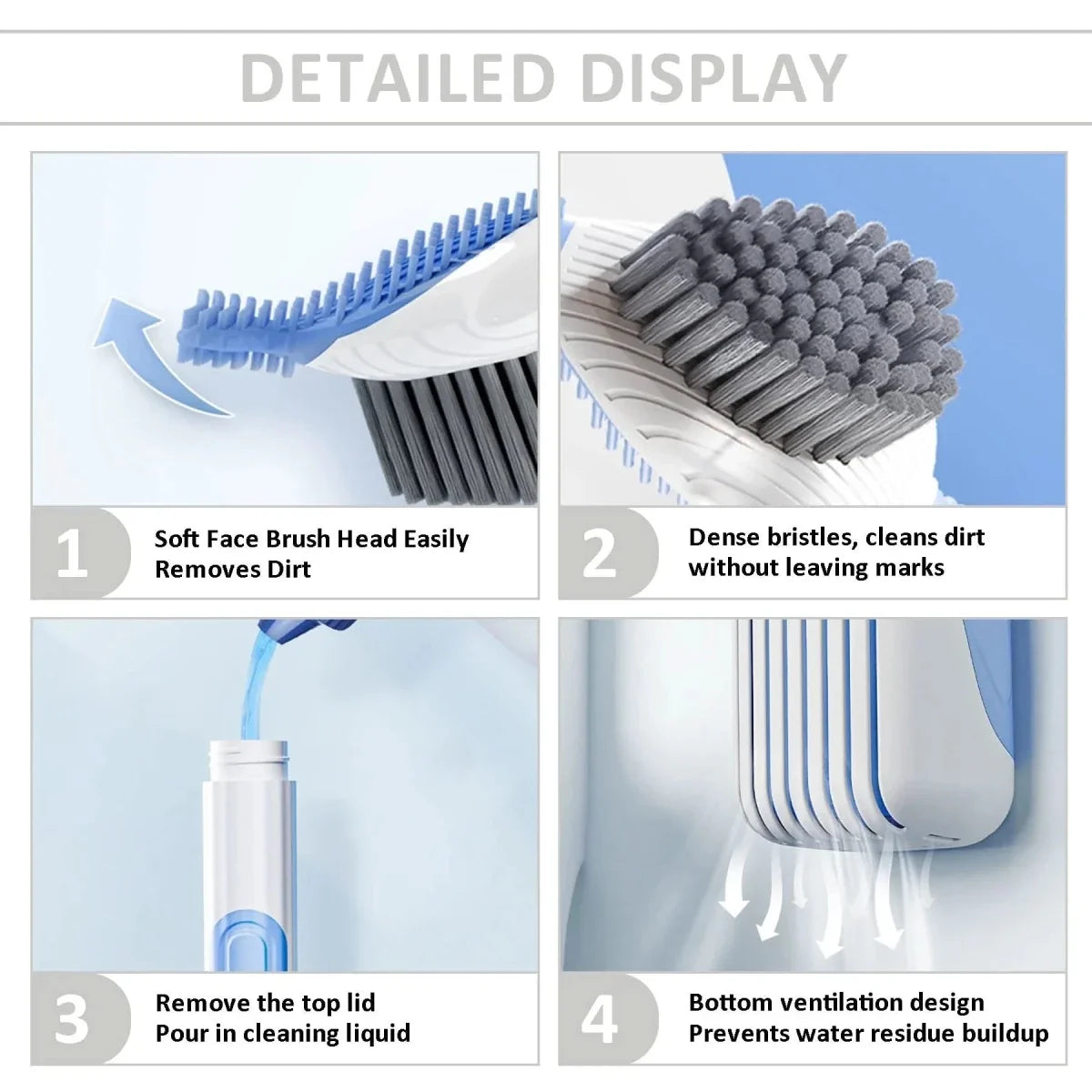Toilet Brush Wall Mounted, Silicone Toilet Brush with 360 Degree Head – image 5