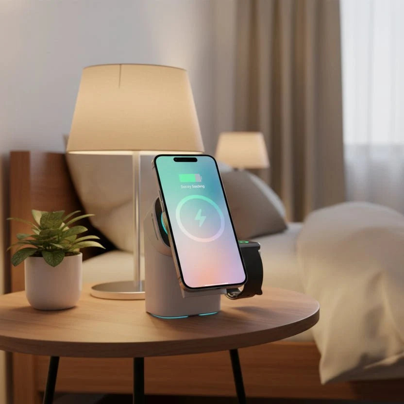 Wireless Charger 3 in 1, Rotating Wireless Charging Station for Phone, Smartwatch and Headphone Charger, Charging Dock_03