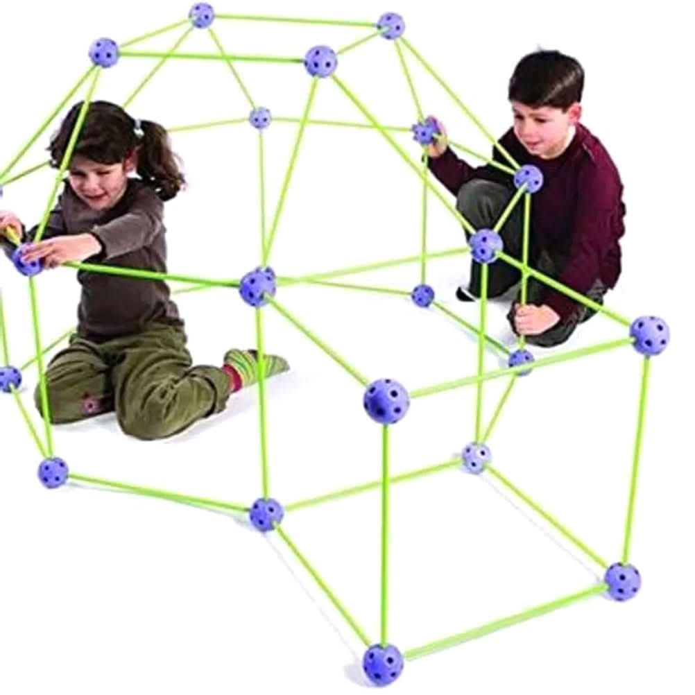 Den Building Kit for Kids, Fort Building Kit with Balls and Sticks – image 4