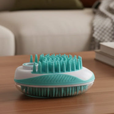 Silicone Dog Brush with Soap Dispenser, Dog Grooming Brush for Massage, Dog Bath Brush for All Breeds