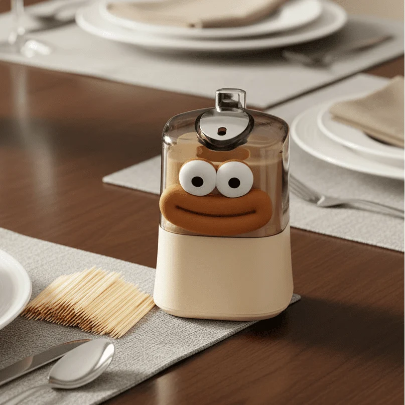 Toothpick Holder, Automatic Toothpick Dispenser with Creative Design, Kitchen Accessories for Dining Table