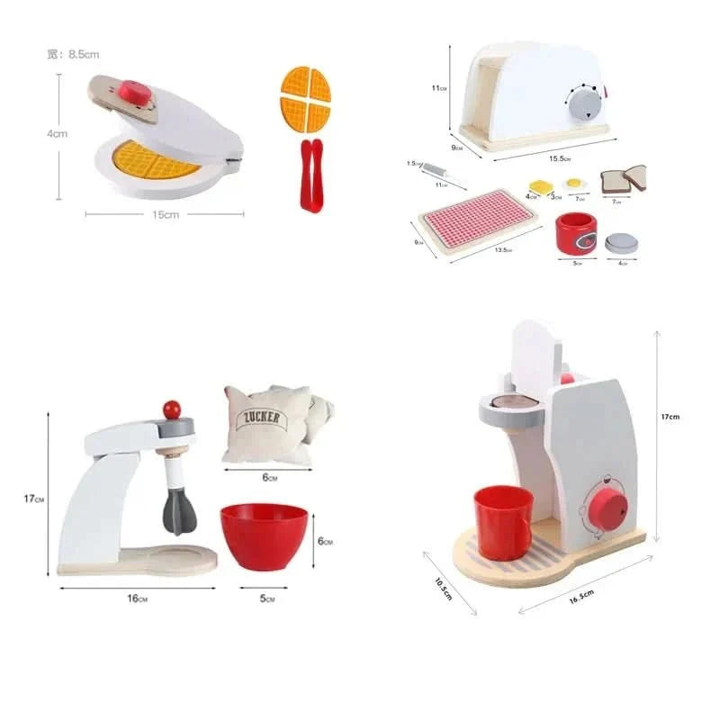 Wooden Toy Kitchen Accessories, Toy Coffee Machine Toaster or Blender – image 5