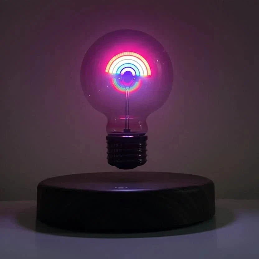 Mood Lamp with Floating Heart, Magnetic Levitating Heart Lamp with Rainbow Design