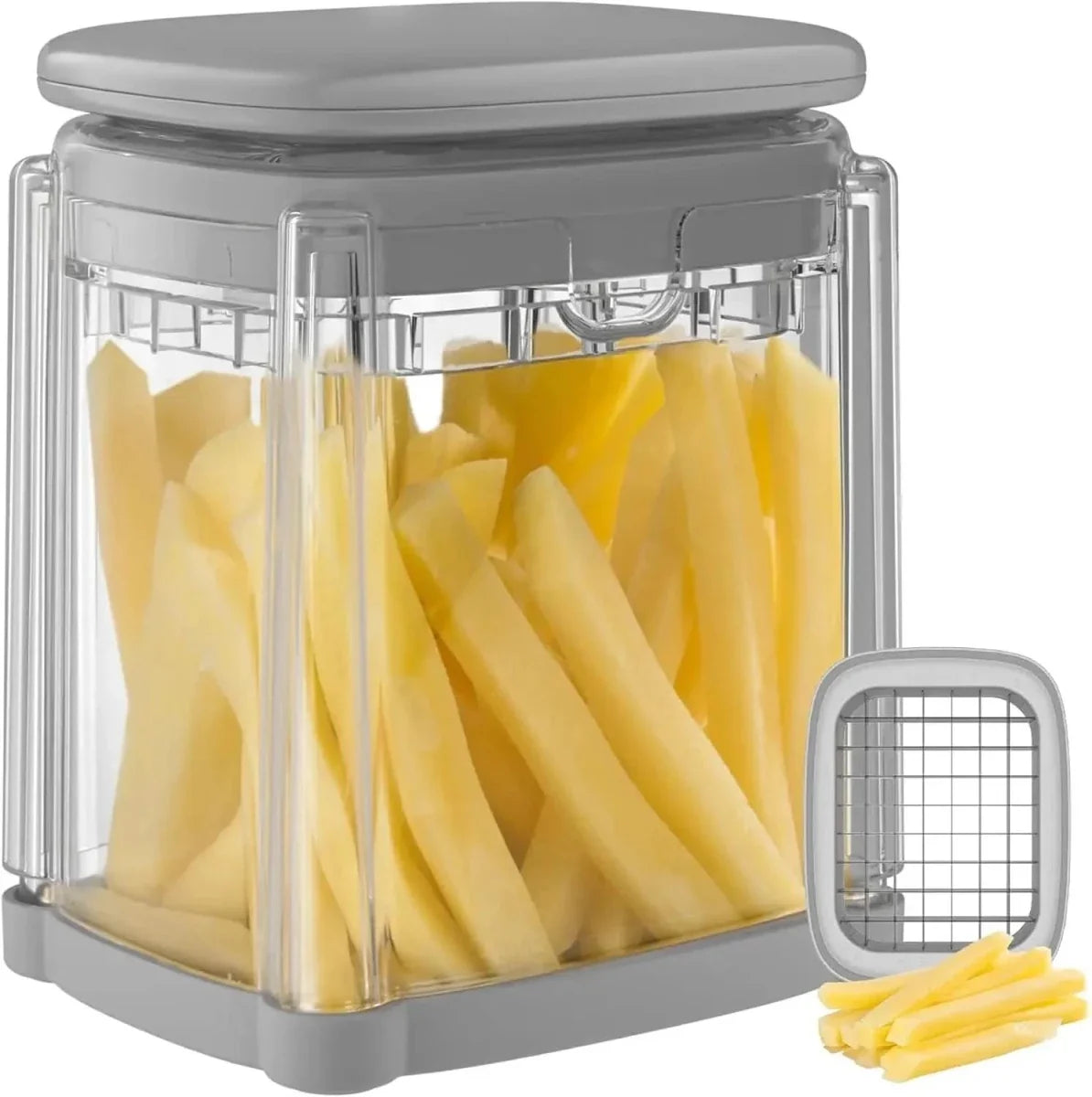 Chip Cutter for Chips and Fries, Vegetable Chopper with Stainless Steel Blades, Potato Chipper and Onion Chopper_01