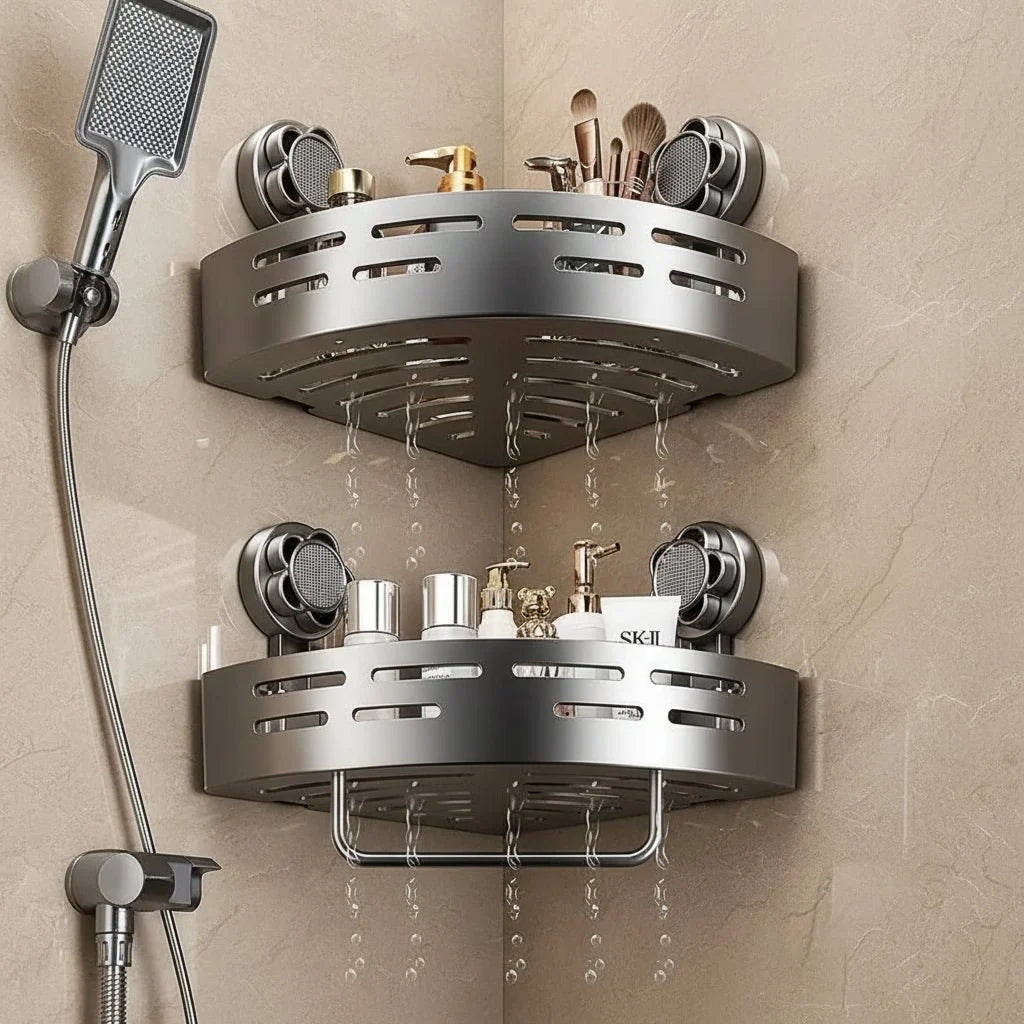 Wall Mounted Corner Shelf, Bathroom Corner Shelves for Bathroom Storage, Plastic Wall Shelf for Kitchen and Living Room