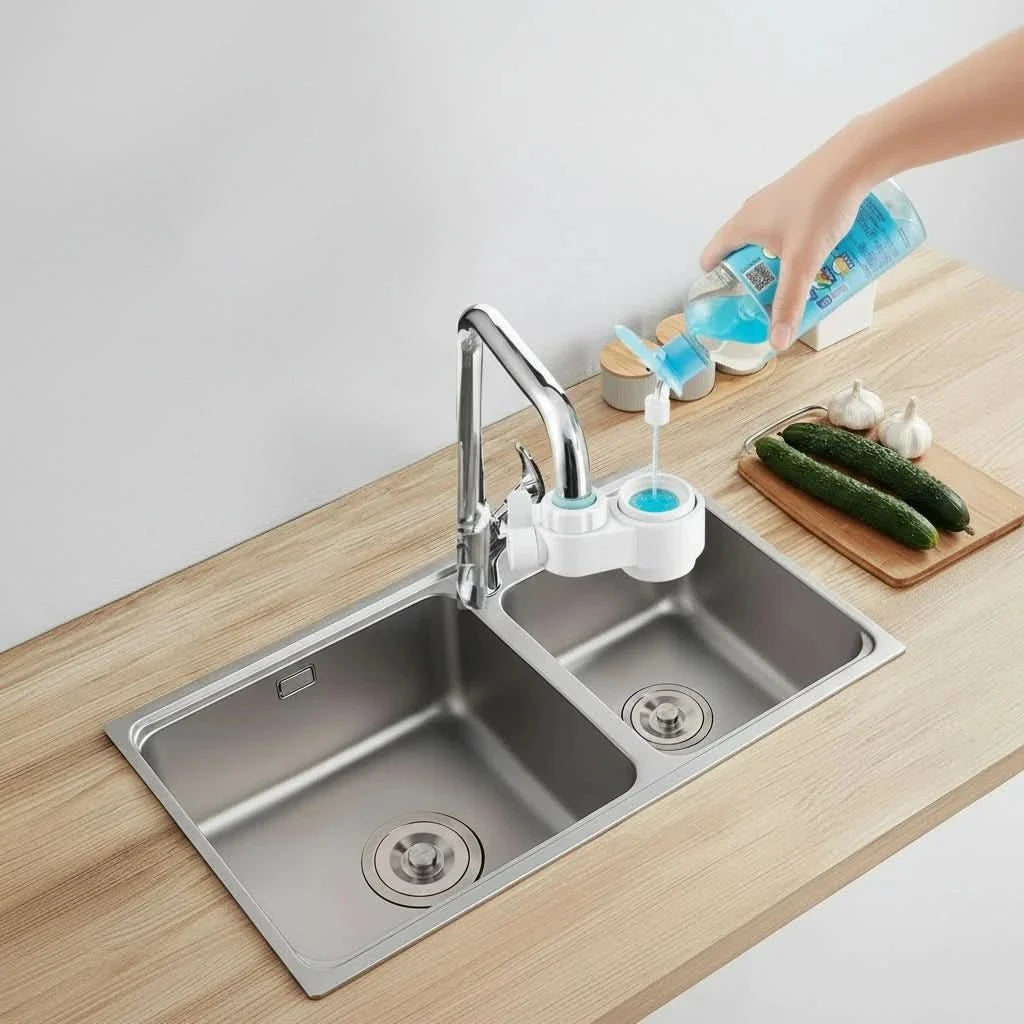 Soap Dispenser with Sponge Holder, Washing Up Liquid Dispenser for Kitchen Sink, Sink Caddy, Kitchen Accessories_03