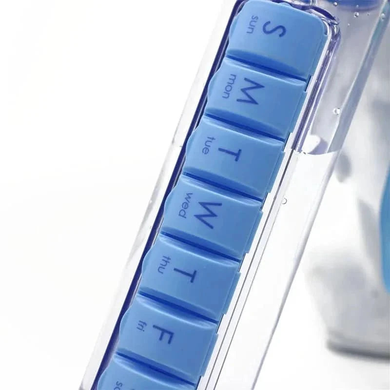 7 Day Pill Organiser with Water Bottle, Portable Pill Sorter for Vitamins – image 6