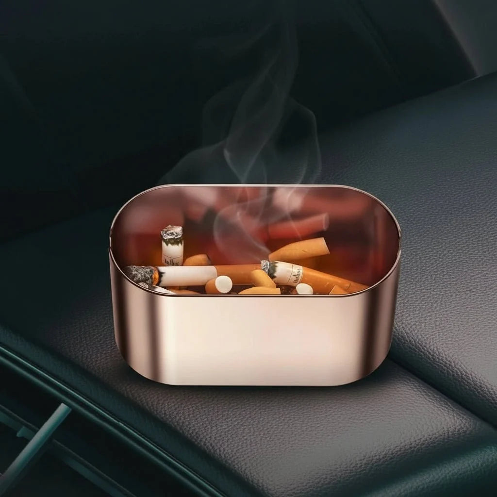 Car Ashtray with Lid and LED Light, Windproof Ash Tray for Car Interior – image 5