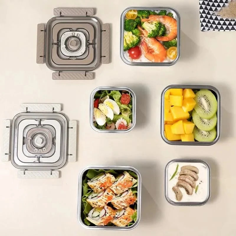 Stainless Steel Lunch Boxes with Timer, Stackable Snack Box, Meal Prep Containers, Airtight Food Storage Containers_02