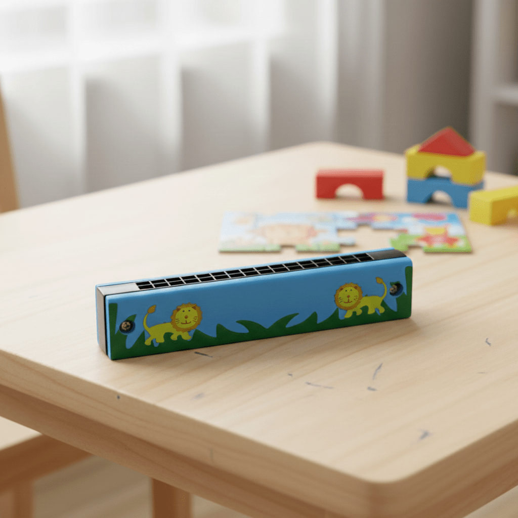 Beginner Harmonica for Kids, Children's Wooden Harmonica, Mini Harmonica for Children Aged 3 and Up, Wooden Musical Toy_00