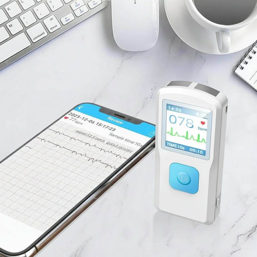 Home ECG Monitor with Bluetooth App, Portable ECG Machine