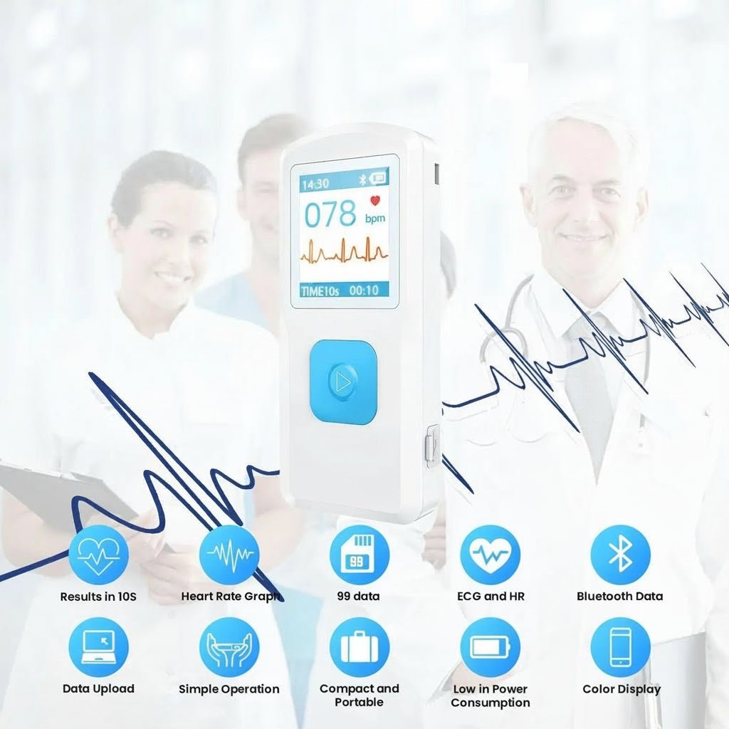 Home ECG Monitor with Bluetooth App, Personal ECG Device