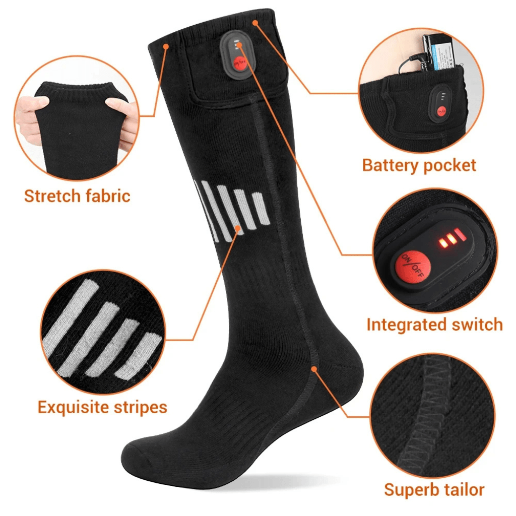 Heated Socks Rechargeable, Cordless Foot Warmer for Camping and Outdoor – image 7
