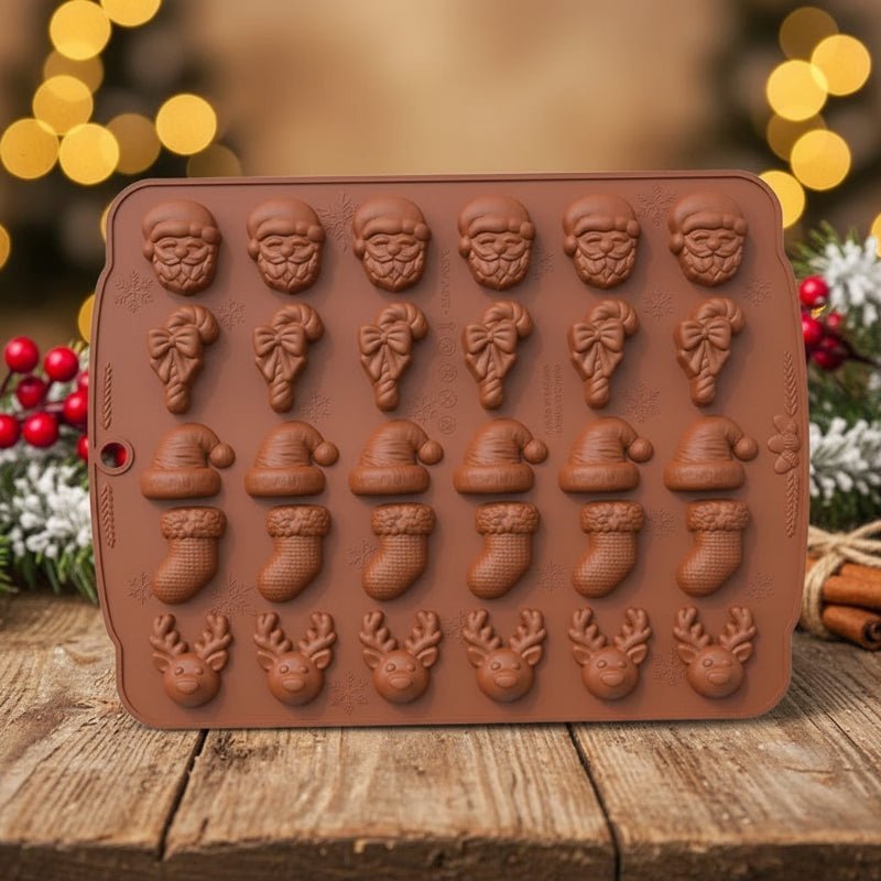 Christmas Baking Tray, Non Stick Cake Tin for Festive Baking, Carbon Steel Baking Mould with Santa and Snowman Design_00
