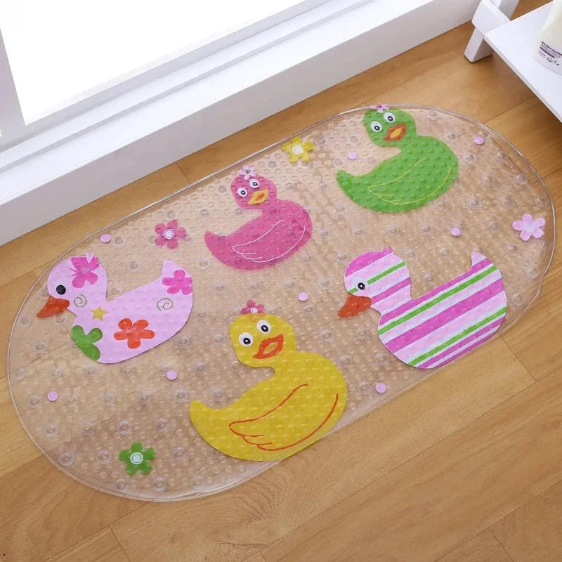 Bathtub Mat for Kids, Non Slip Bath Mat with Massage Texture, Kids Bath Mat with Animal Designs 38 x 69 cm_02