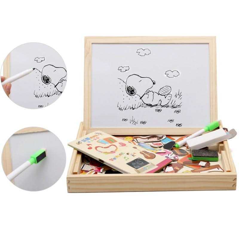 Magnetic Board for Kids, Drawing Board with Magnetic Cards, 3D Wooden Puzzle and Magnetic Game, Wooden Toys for Travel_06