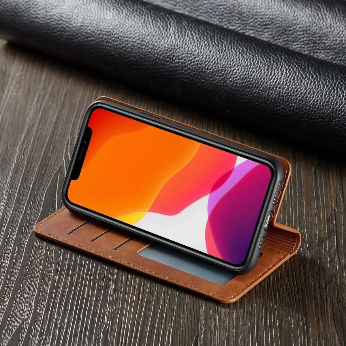 iPhone 17 Phone Case Leather, iPhone 16 Case, Magnetic Leather Phone Case for iPhone 15 14 13 12