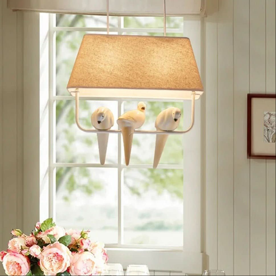 Rattan Ceiling Light, Wicker Pendant Light with Birds, Scandinavian Hanging Light, Boho Wicker Lampshade 30 cm_03