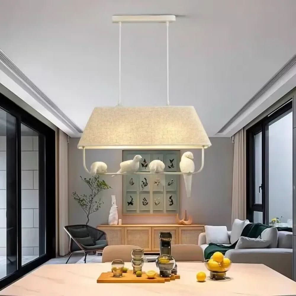 Rattan Ceiling Light, Wicker Pendant Light with Birds, Scandinavian Hanging Light, Boho Wicker Lampshade 30 cm_04